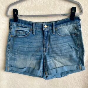 Mossimo Denim High Rise Midi Jean Shorts Size 10 Super Stretch 30 Waist
